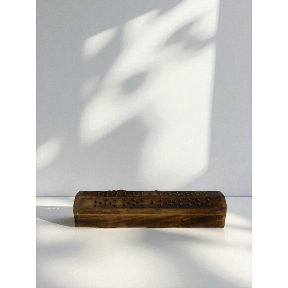 Wooden Incense Burner Box Holder Aromatherapy Cone Stick Storage Rustic Decor - Picture 7 of 11